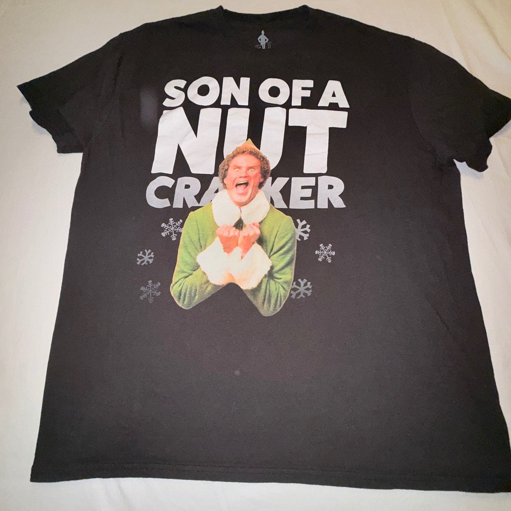 Elf Movie T-Shirt Men L Black Good‎ Son of a Nutcracker Buddy Graphic Tee